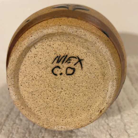 Vintage Floral Quail Bird Handmade Mexican Art Pottery Flower Vase Signed 8.25”T - Picture 3 of 8